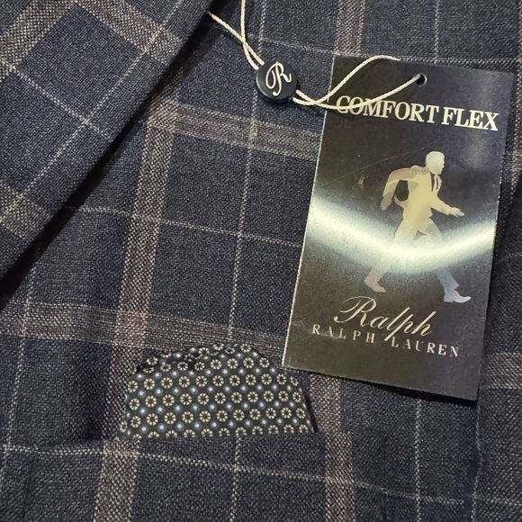 Ralph Lauren Navy/Pink Plaid Blazer Men Big/Tall Comfort Flex 56L.New with tags - Picture 3 of 8